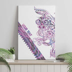 Mawhero Paua shell Kowhaiwhai Taniko Personalised Canvas Wall Art Taniwha Maori Tribal Style