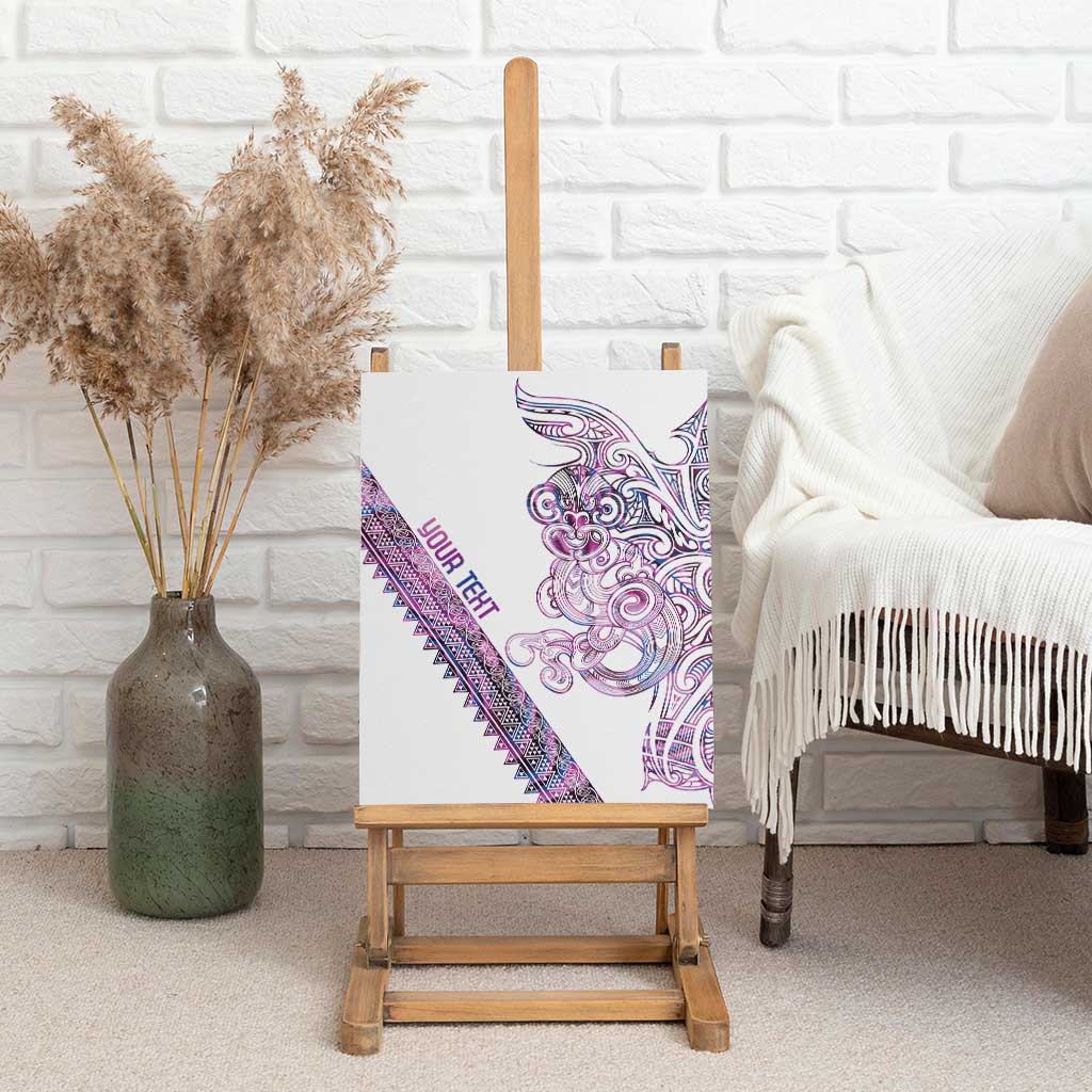 Mawhero Paua shell Kowhaiwhai Taniko Personalised Canvas Wall Art Taniwha Maori Tribal Style