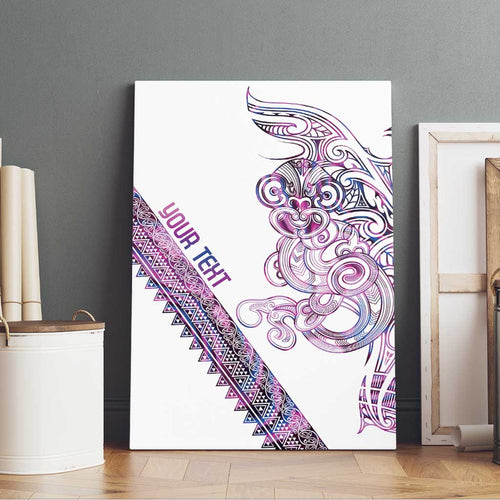 Mawhero Paua shell Kowhaiwhai Taniko Personalised Canvas Wall Art Taniwha Maori Tribal Style