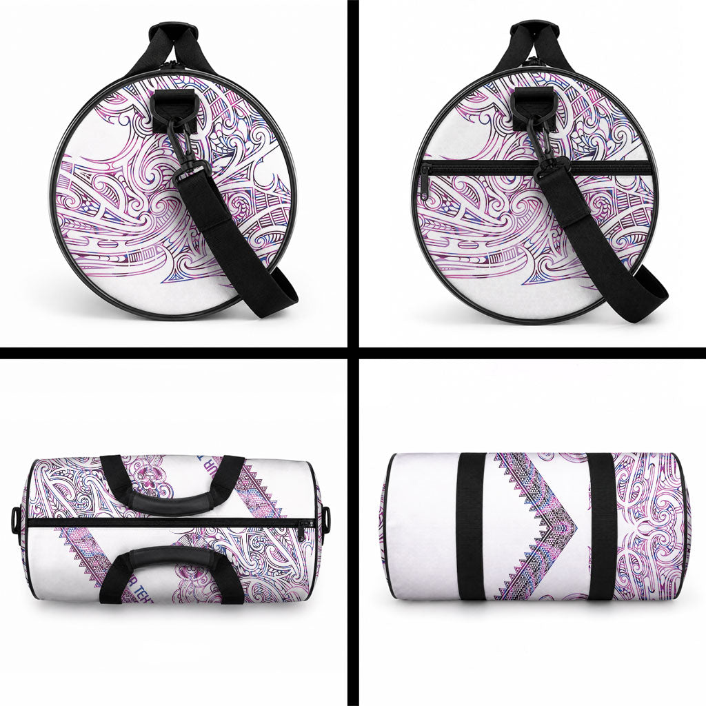 Mawhero Paua shell Kowhaiwhai Taniko Personalised Duffle Bag Taniwha Maori Tribal Style
