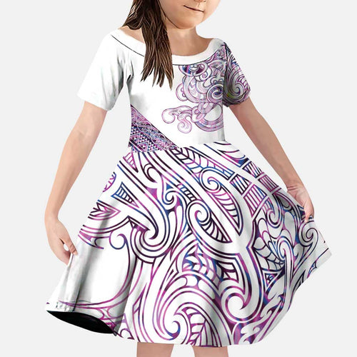 Mawhero Paua shell Kowhaiwhai Taniko Personalised Family Matching Off Shoulder Maxi Dress and Hawaiian Shirt Taniwha Maori Tribal Style
