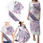 Mawhero Paua shell Kowhaiwhai Taniko Personalised Family Matching Puletasi and Hawaiian Shirt Taniwha Maori Tribal Style