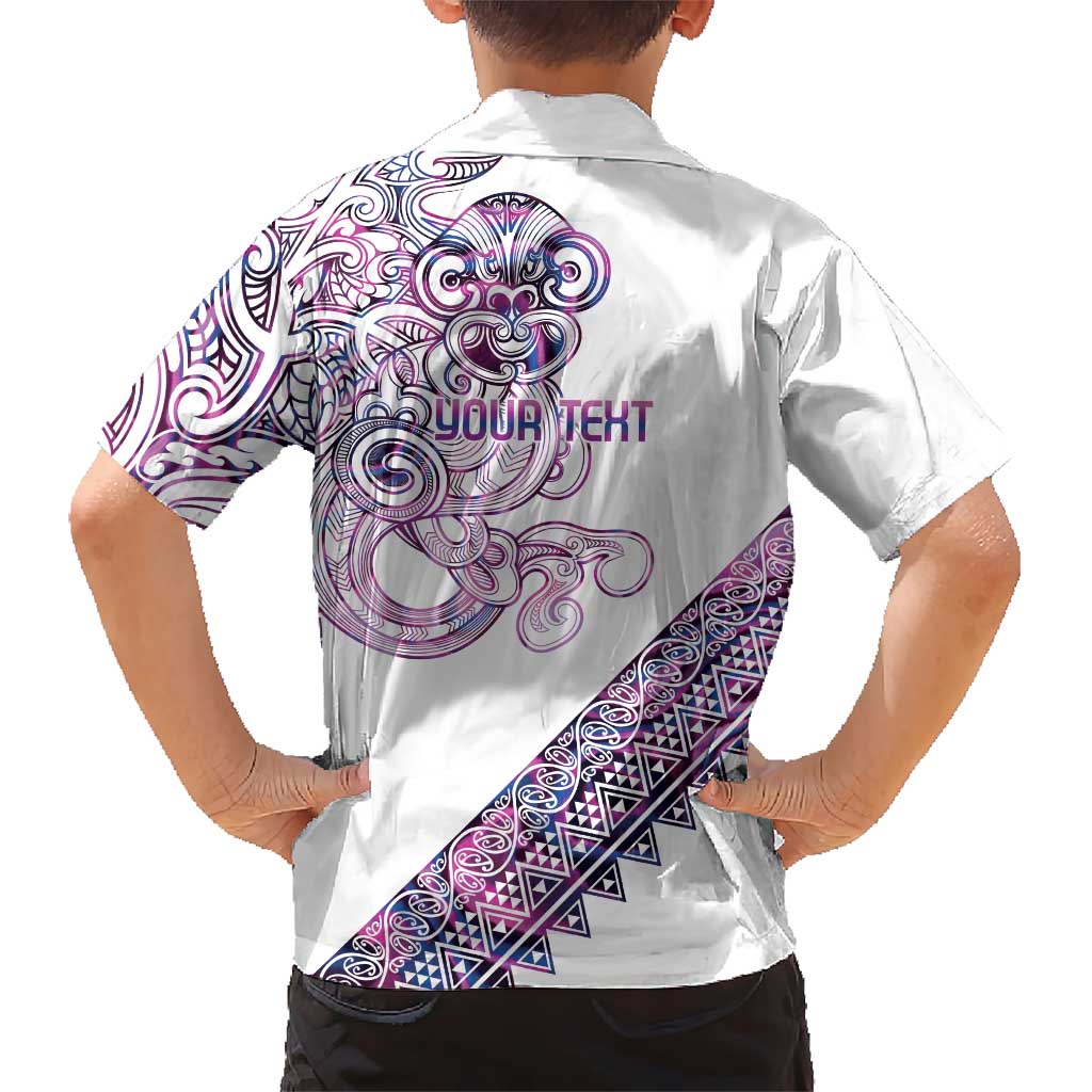 Mawhero Paua shell Kowhaiwhai Taniko Personalised Family Matching Short Sleeve Bodycon Dress and Hawaiian Shirt Taniwha Maori Tribal Style