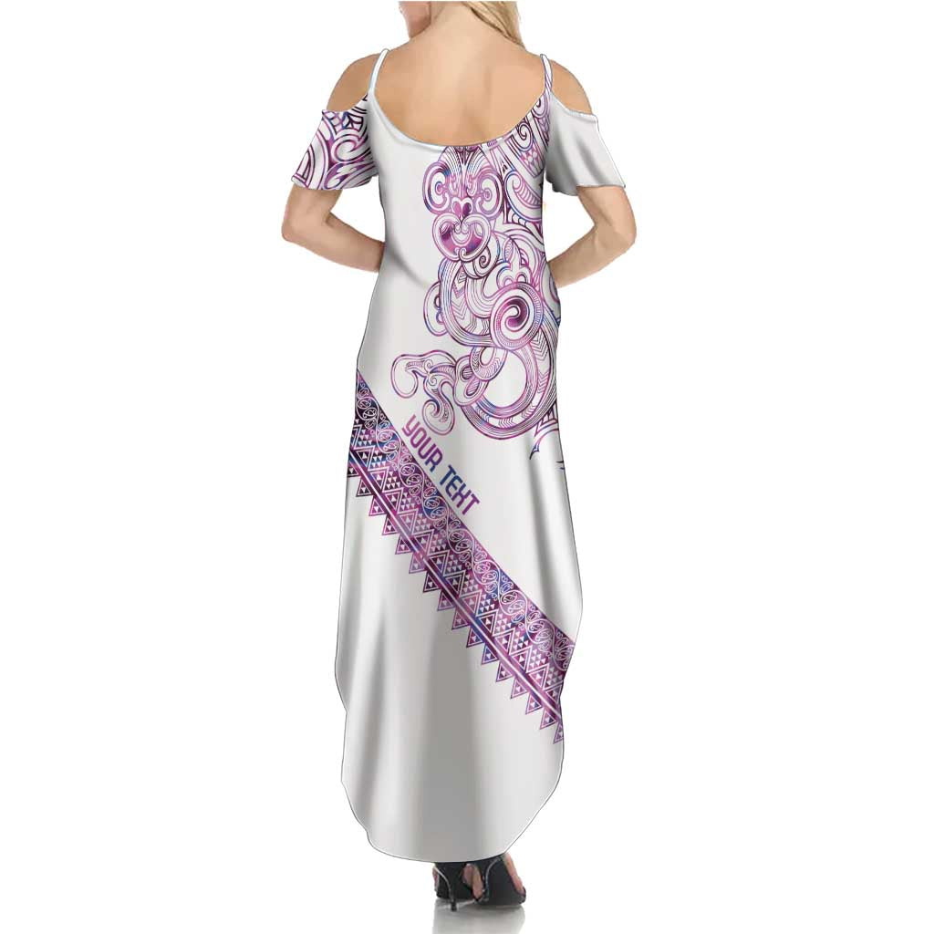 Mawhero Paua shell Kowhaiwhai Taniko Personalised Family Matching Summer Maxi Dress and Hawaiian Shirt Taniwha Maori Tribal Style