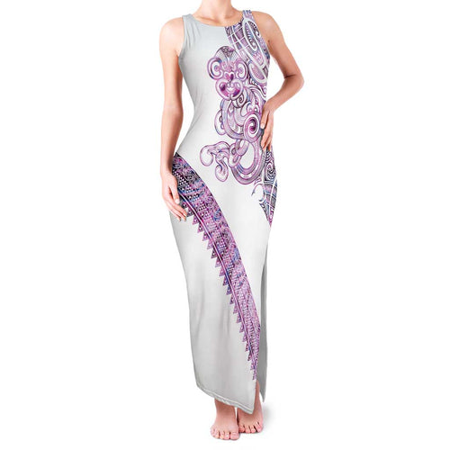 Mawhero Paua shell Kowhaiwhai Taniko Personalised Family Matching Tank Maxi Dress and Hawaiian Shirt Taniwha Maori Tribal Style