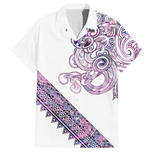 Mawhero Paua shell Kowhaiwhai Taniko Personalised Hawaiian Shirt Taniwha Maori Tribal Style