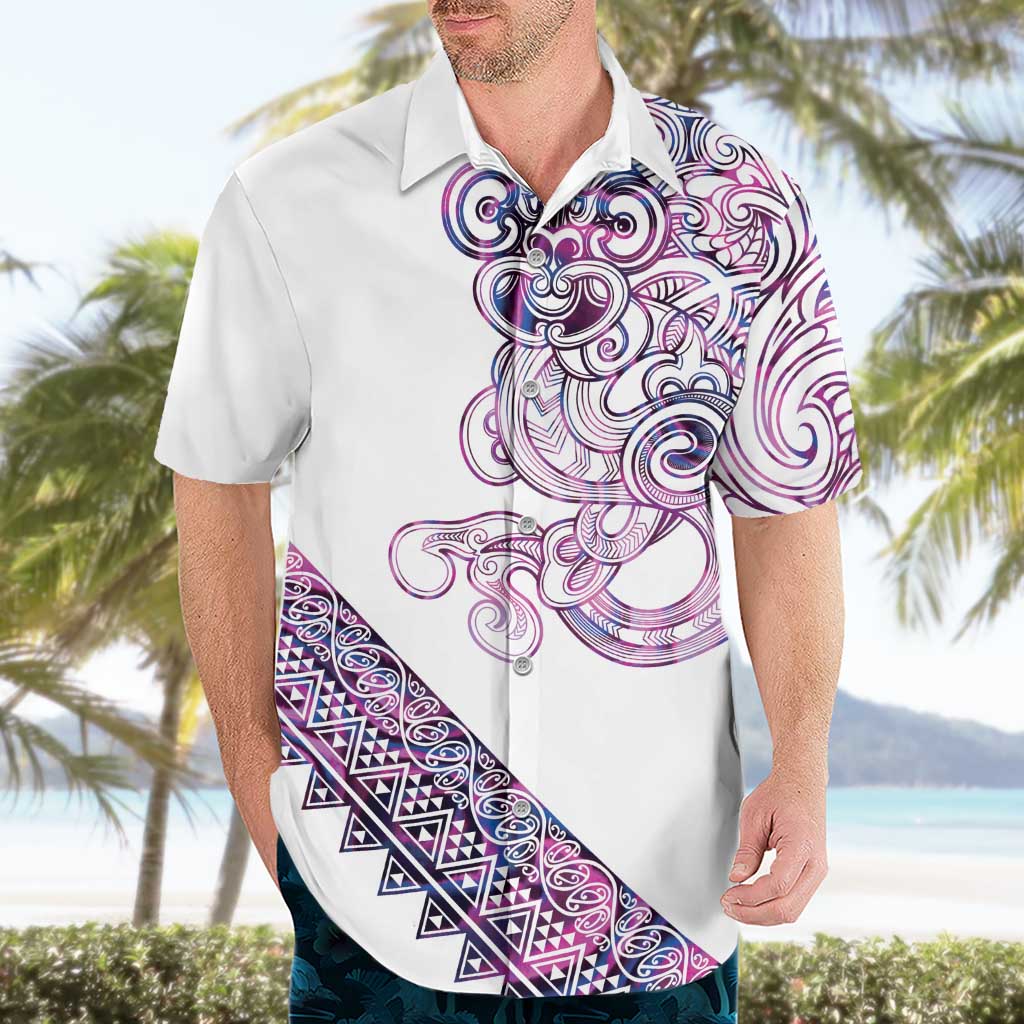 Mawhero Paua shell Kowhaiwhai Taniko Personalised Hawaiian Shirt Taniwha Maori Tribal Style