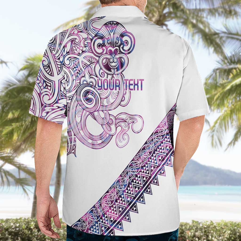 Mawhero Paua shell Kowhaiwhai Taniko Personalised Hawaiian Shirt Taniwha Maori Tribal Style