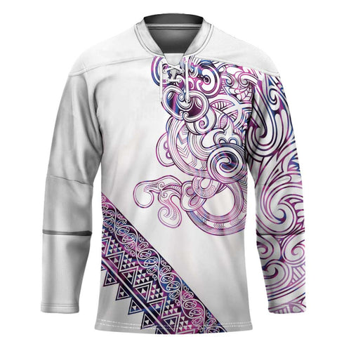 Mawhero Paua shell Kowhaiwhai Taniko Personalised Hockey Jersey Taniwha Maori Tribal Style