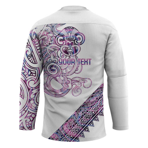 Mawhero Paua shell Kowhaiwhai Taniko Personalised Hockey Jersey Taniwha Maori Tribal Style