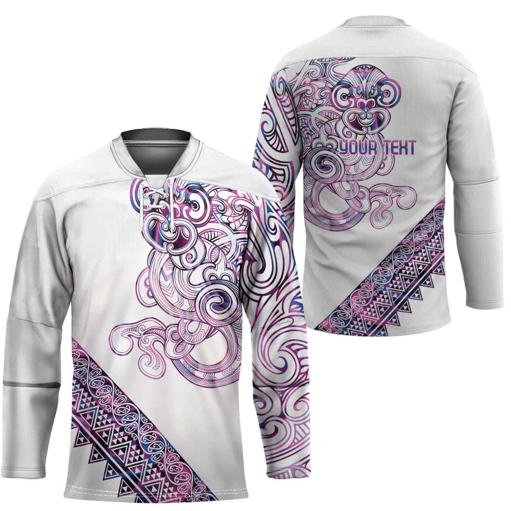Mawhero Paua shell Kowhaiwhai Taniko Personalised Hockey Jersey Taniwha Maori Tribal Style