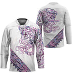 Mawhero Paua shell Kowhaiwhai Taniko Personalised Hockey Jersey Taniwha Maori Tribal Style