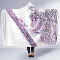 Mawhero Paua shell Kowhaiwhai Taniko Personalised Hooded Blanket Taniwha Maori Tribal Style