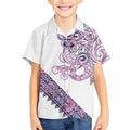Mawhero Paua shell Kowhaiwhai Taniko Personalised Kid Hawaiian Shirt Taniwha Maori Tribal Style