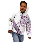 Mawhero Paua shell Kowhaiwhai Taniko Personalised Kid Hoodie Taniwha Maori Tribal Style