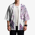 Mawhero Paua shell Kowhaiwhai Taniko Personalised Kimono Taniwha Maori Tribal Style