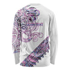 Mawhero Paua shell Kowhaiwhai Taniko Personalised Long Sleeve Shirt Taniwha Maori Tribal Style