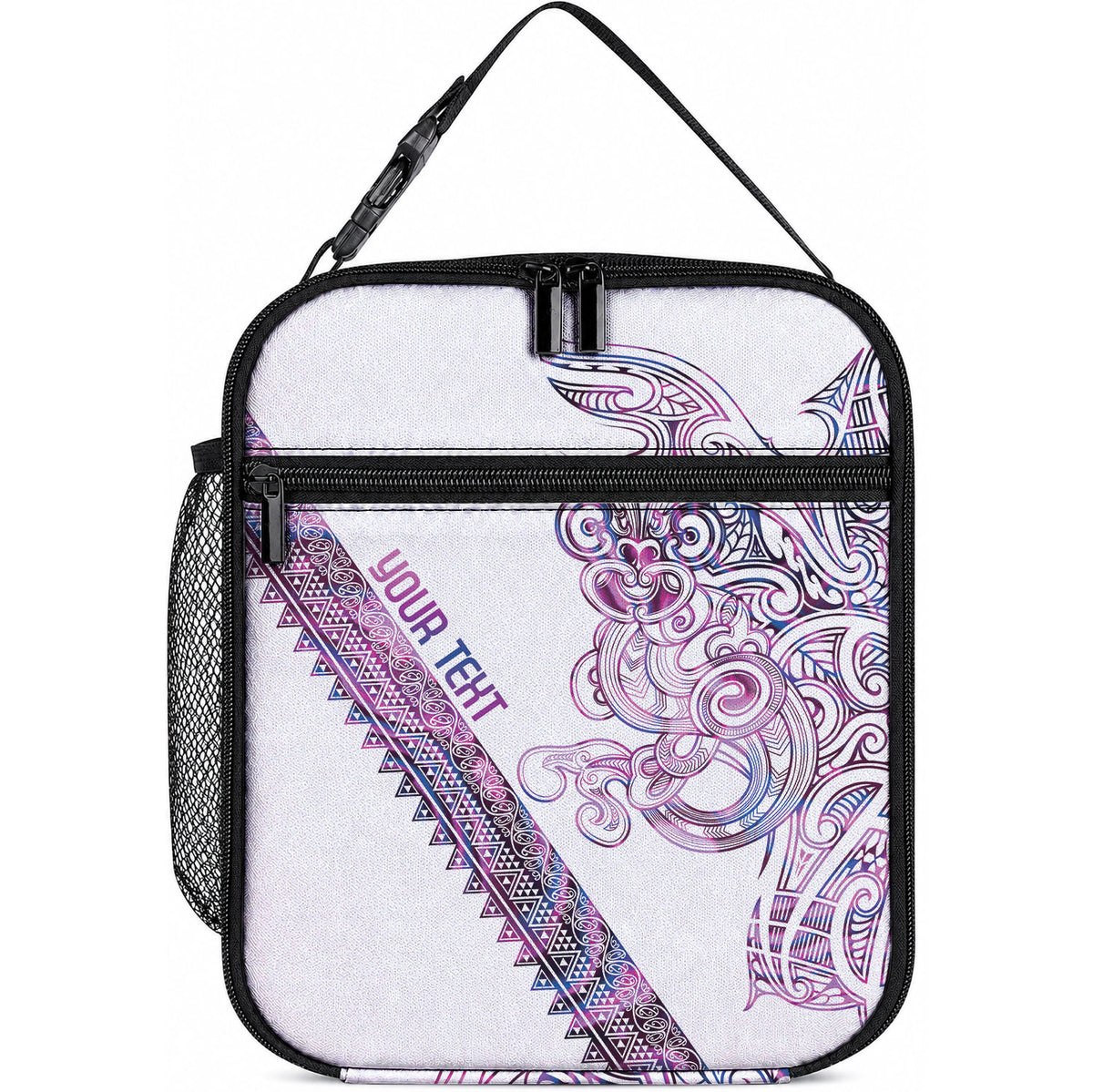 Mawhero Paua shell Kowhaiwhai Taniko Personalised Lunch Bag Taniwha Maori Tribal Style