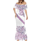 Mawhero Paua shell Kowhaiwhai Taniko Personalised Mermaid Dress Taniwha Maori Tribal Style