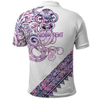 Mawhero Paua shell Kowhaiwhai Taniko Personalised Polo Shirt Taniwha Maori Tribal Style