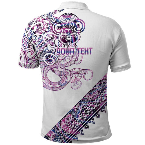Mawhero Paua shell Kowhaiwhai Taniko Personalised Polo Shirt Taniwha Maori Tribal Style
