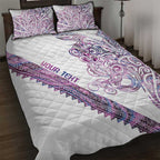 Mawhero Paua shell Kowhaiwhai Taniko Personalised Quilt Bed Set Taniwha Maori Tribal Style
