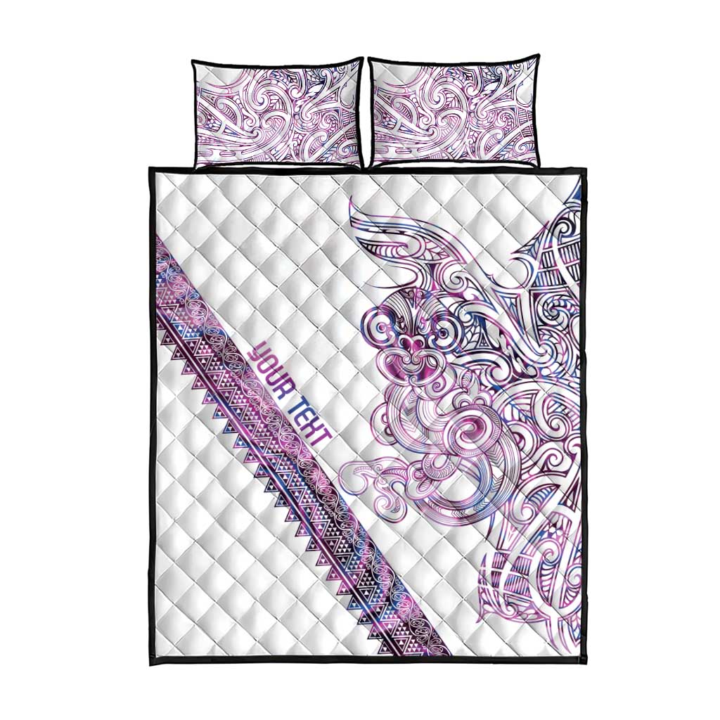 Mawhero Paua shell Kowhaiwhai Taniko Personalised Quilt Bed Set Taniwha Maori Tribal Style
