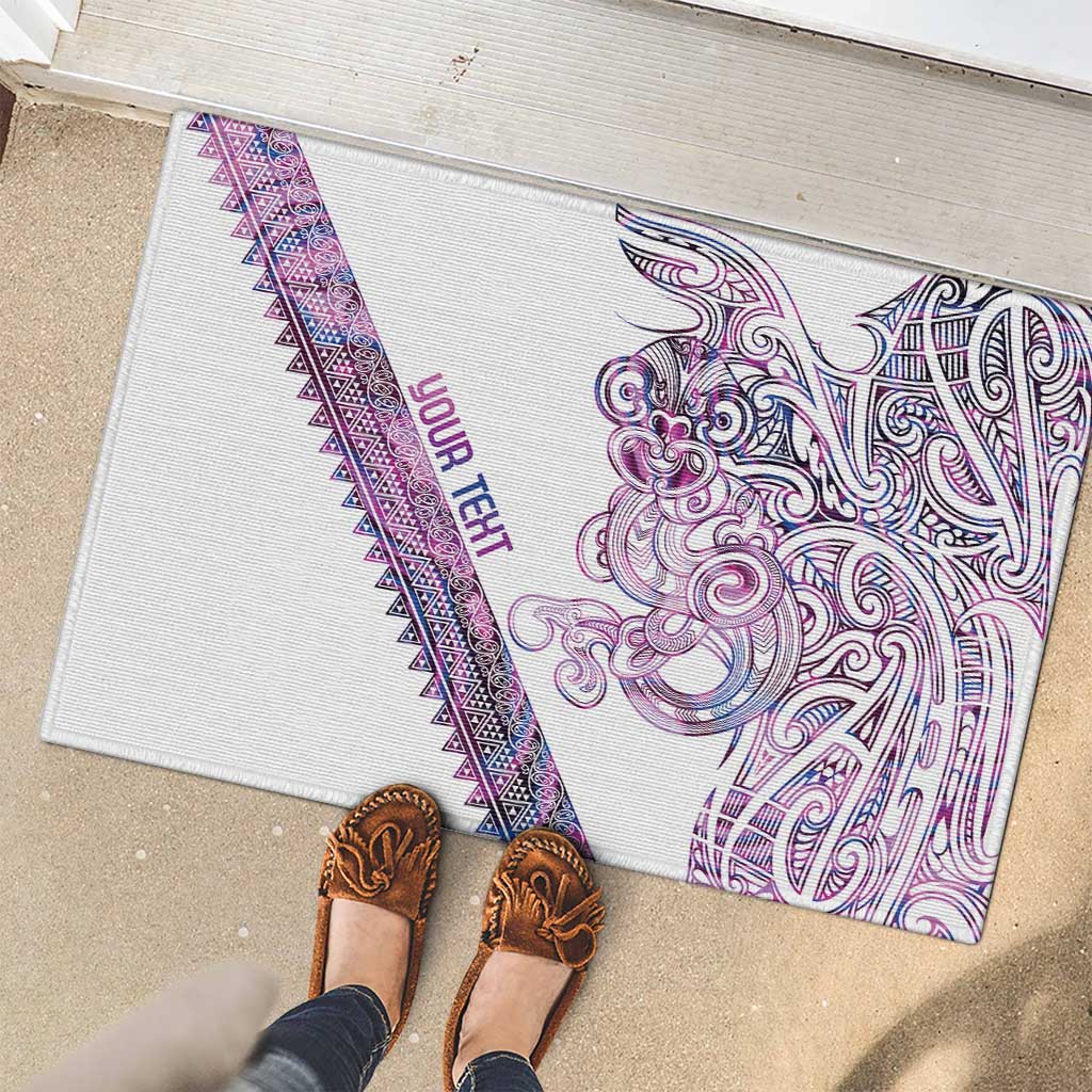 Mawhero Paua shell Kowhaiwhai Taniko Personalised Rubber Doormat Taniwha Maori Tribal Style