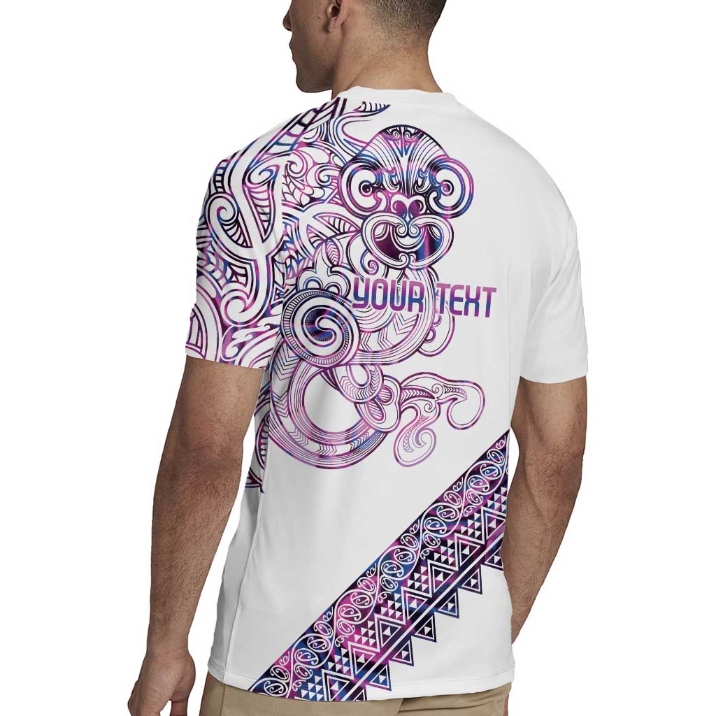 Mawhero Paua shell Kowhaiwhai Taniko Personalised Rugby Jersey Taniwha Maori Tribal Style
