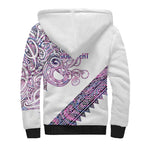 Mawhero Paua shell Kowhaiwhai Taniko Personalised Sherpa Hoodie Taniwha Maori Tribal Style
