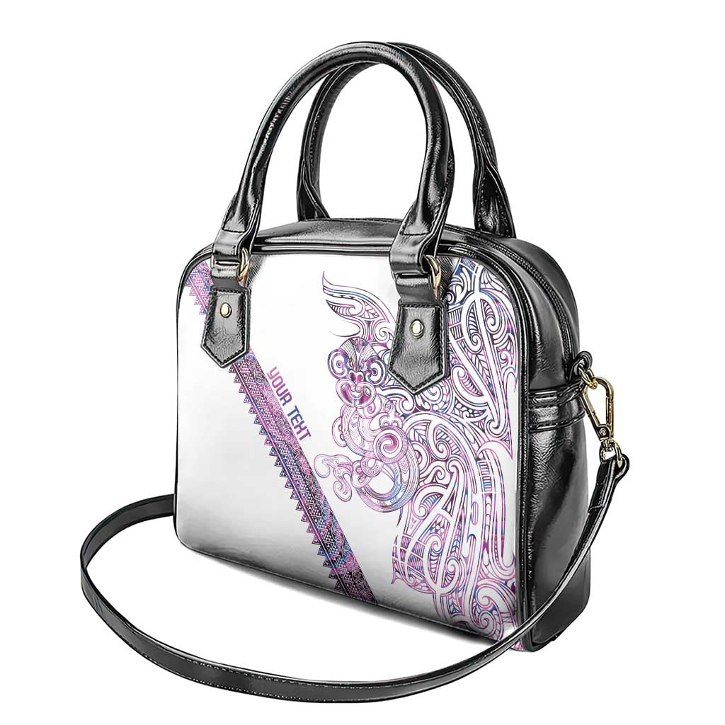 Mawhero Paua shell Kowhaiwhai Taniko Personalised Shoulder Handbag Taniwha Maori Tribal Style