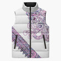 Mawhero Paua shell Kowhaiwhai Taniko Personalised Sleeveless Puffer Jacket Taniwha Maori Tribal Style
