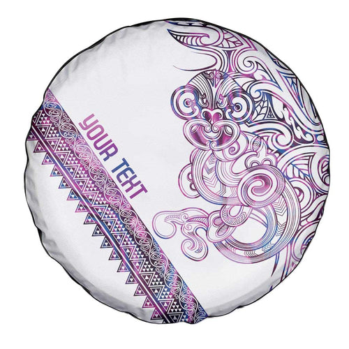 Mawhero Paua shell Kowhaiwhai Taniko Personalised Spare Tire Cover Taniwha Maori Tribal Style