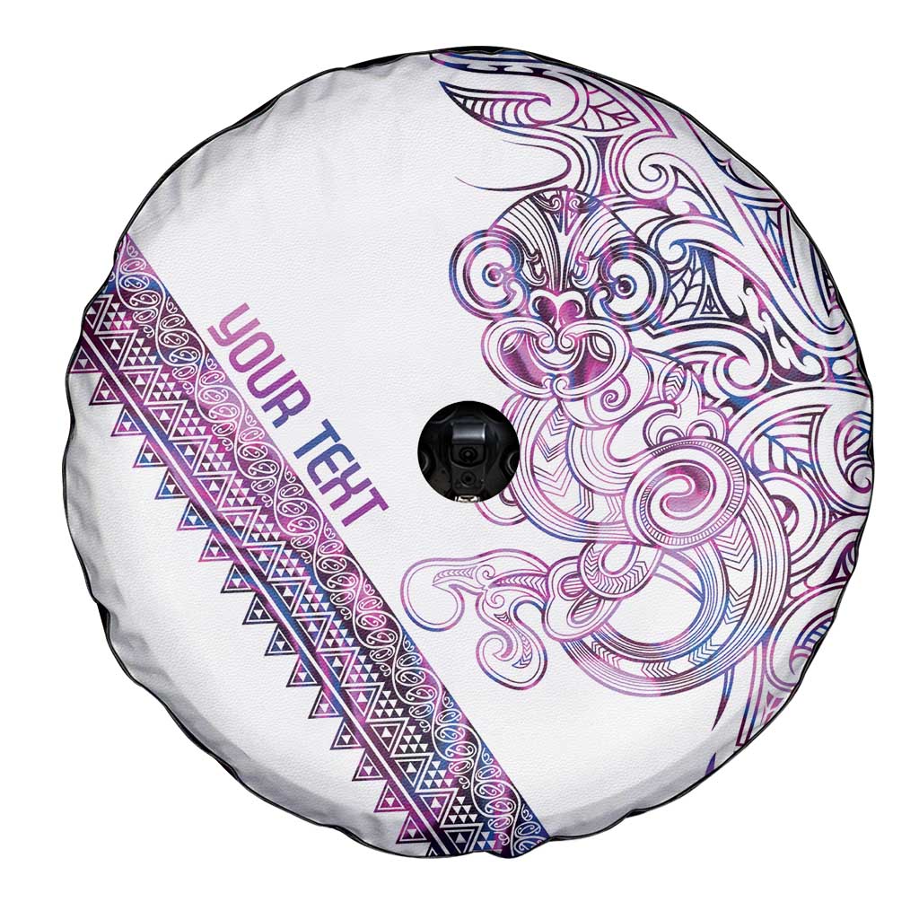 Mawhero Paua shell Kowhaiwhai Taniko Personalised Spare Tire Cover Taniwha Maori Tribal Style
