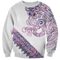 Mawhero Paua shell Kowhaiwhai Taniko Personalised Sweatshirt Taniwha Maori Tribal Style