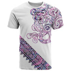 Mawhero Paua shell Kowhaiwhai Taniko Personalised T Shirt Taniwha Maori Tribal Style