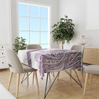 Mawhero Paua shell Kowhaiwhai Taniko Personalised Tablecloth Taniwha Maori Tribal Style