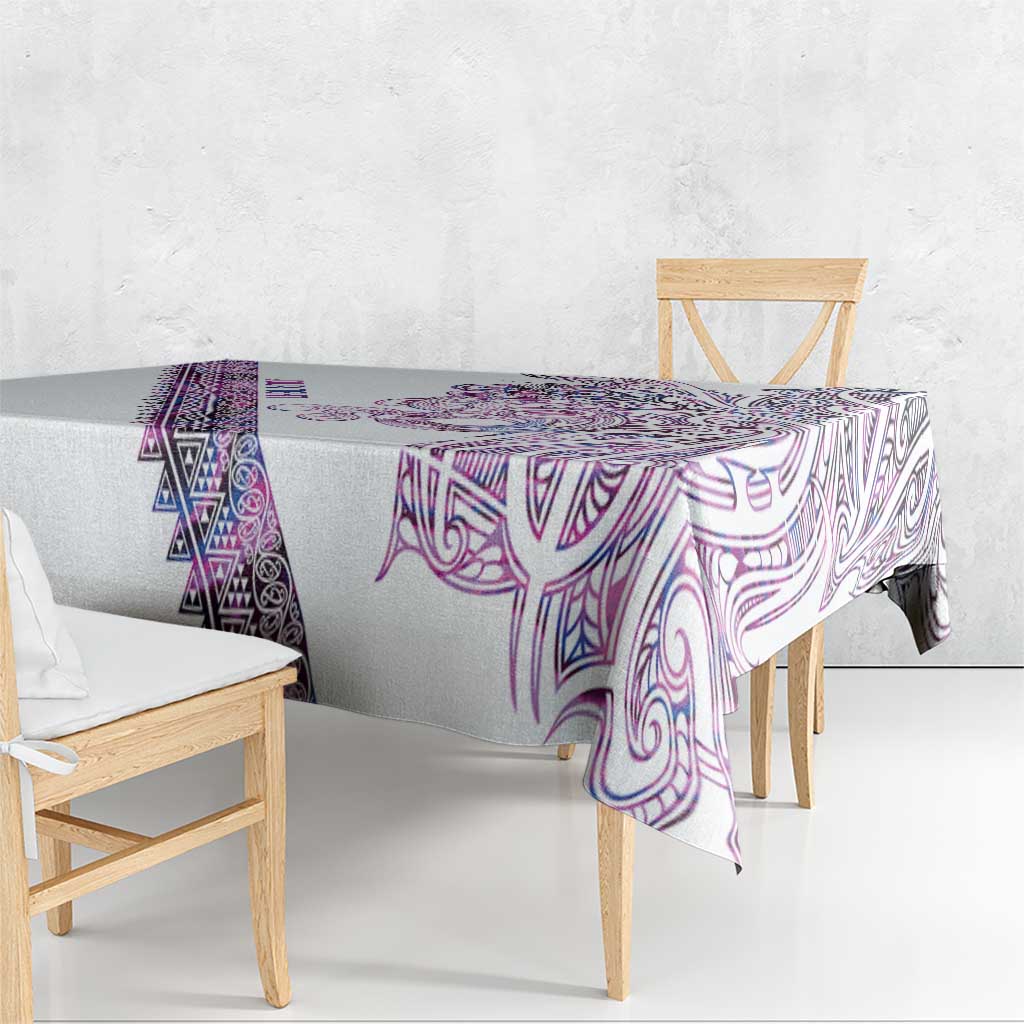 Mawhero Paua shell Kowhaiwhai Taniko Personalised Tablecloth Taniwha Maori Tribal Style