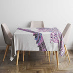 Mawhero Paua shell Kowhaiwhai Taniko Personalised Tablecloth Taniwha Maori Tribal Style