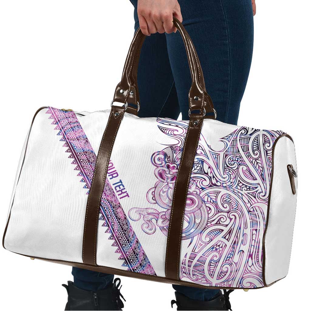 Mawhero Paua shell Kowhaiwhai Taniko Personalised Travel Bag Taniwha Maori Tribal Style