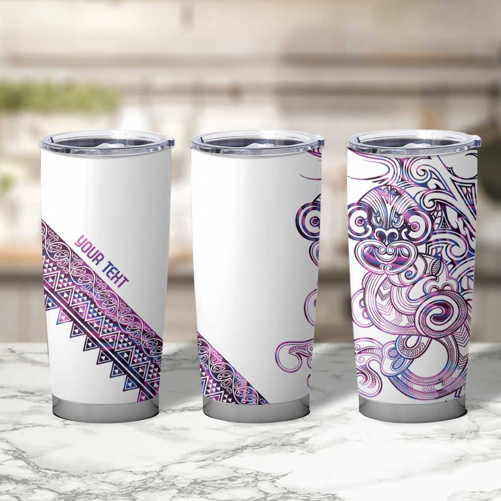 Mawhero Paua shell Kowhaiwhai Taniko Personalised Tumbler Cup Taniwha Maori Tribal Style