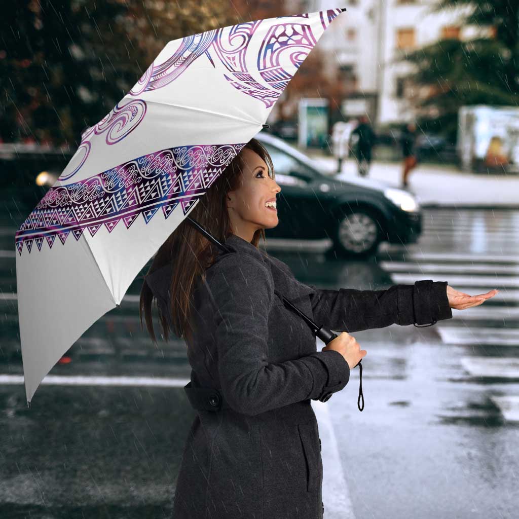 Mawhero Paua shell Kowhaiwhai Taniko Personalised Umbrella Taniwha Maori Tribal Style