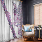 Mawhero Paua shell Kowhaiwhai Taniko Personalised Window Curtain Taniwha Maori Tribal Style