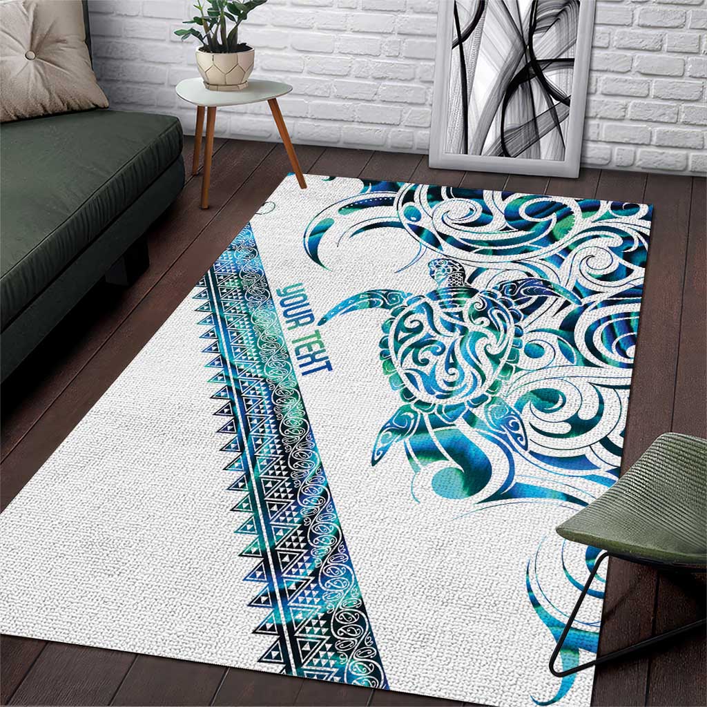Kahui Whetu Paua shell Kowhaiwhai Taniko Personalised Area Rug Turtle Tattoo Maori Tribal Style
