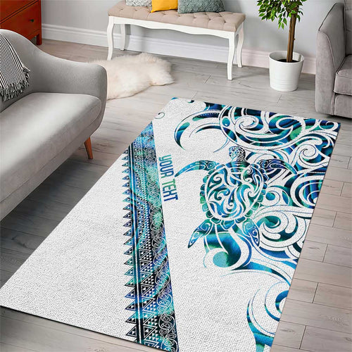 Kahui Whetu Paua shell Kowhaiwhai Taniko Personalised Area Rug Turtle Tattoo Maori Tribal Style