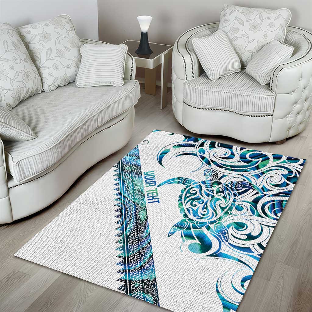 Kahui Whetu Paua shell Kowhaiwhai Taniko Personalised Area Rug Turtle Tattoo Maori Tribal Style