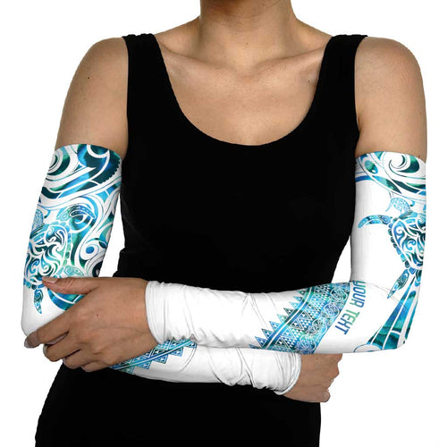 Kahui Whetu Paua shell Kowhaiwhai Taniko Personalised Arm Sleeves Turtle Tattoo Maori Tribal Style