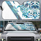 Kahui Whetu Paua shell Kowhaiwhai Taniko Personalised Auto Sun Shade Turtle Tattoo Maori Tribal Style