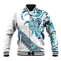 Kahui Whetu Paua shell Kowhaiwhai Taniko Personalised Baseball Jacket Turtle Tattoo Maori Tribal Style