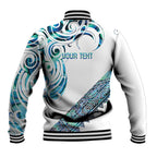 Kahui Whetu Paua shell Kowhaiwhai Taniko Personalised Baseball Jacket Turtle Tattoo Maori Tribal Style